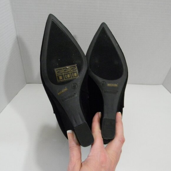 Bamboo Black Wedge Heel Ankle Boots Sueded Witchy Feminine Goth NWOT - Picture 7 of 8